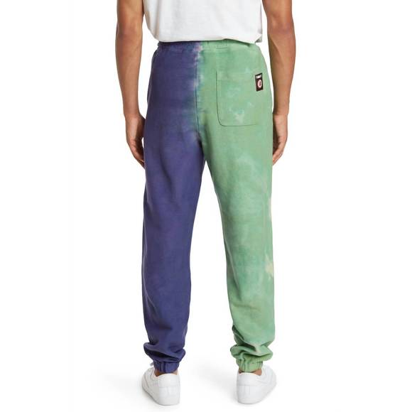 NEW ROKIT men's clash sweatpants in blue/green tie dye - Picture 3 of 5